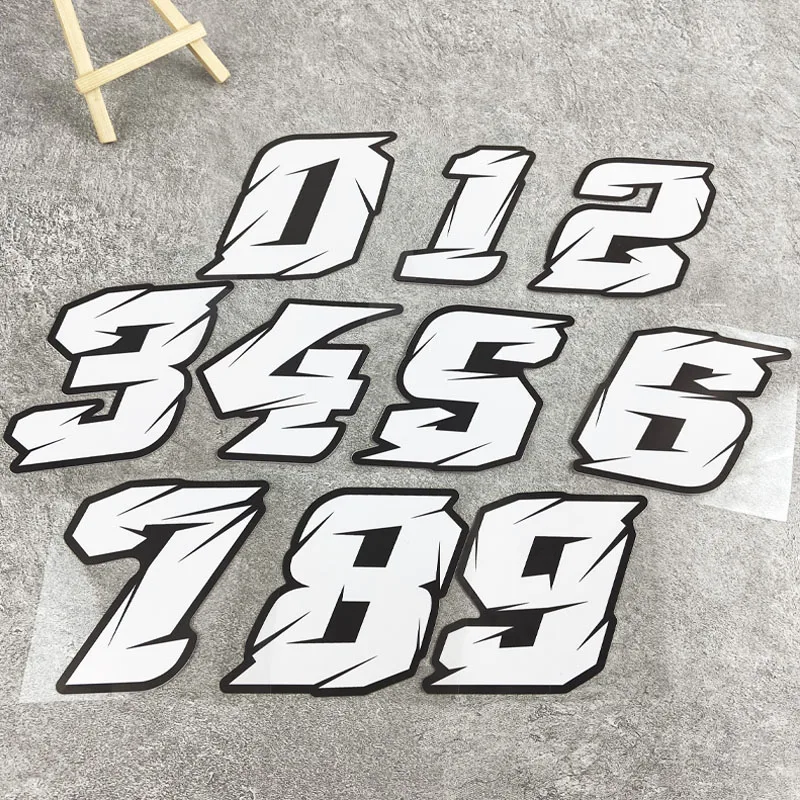 Motorcycle Helmets - 1PC Motorcycle Number Sticker Waterproof for