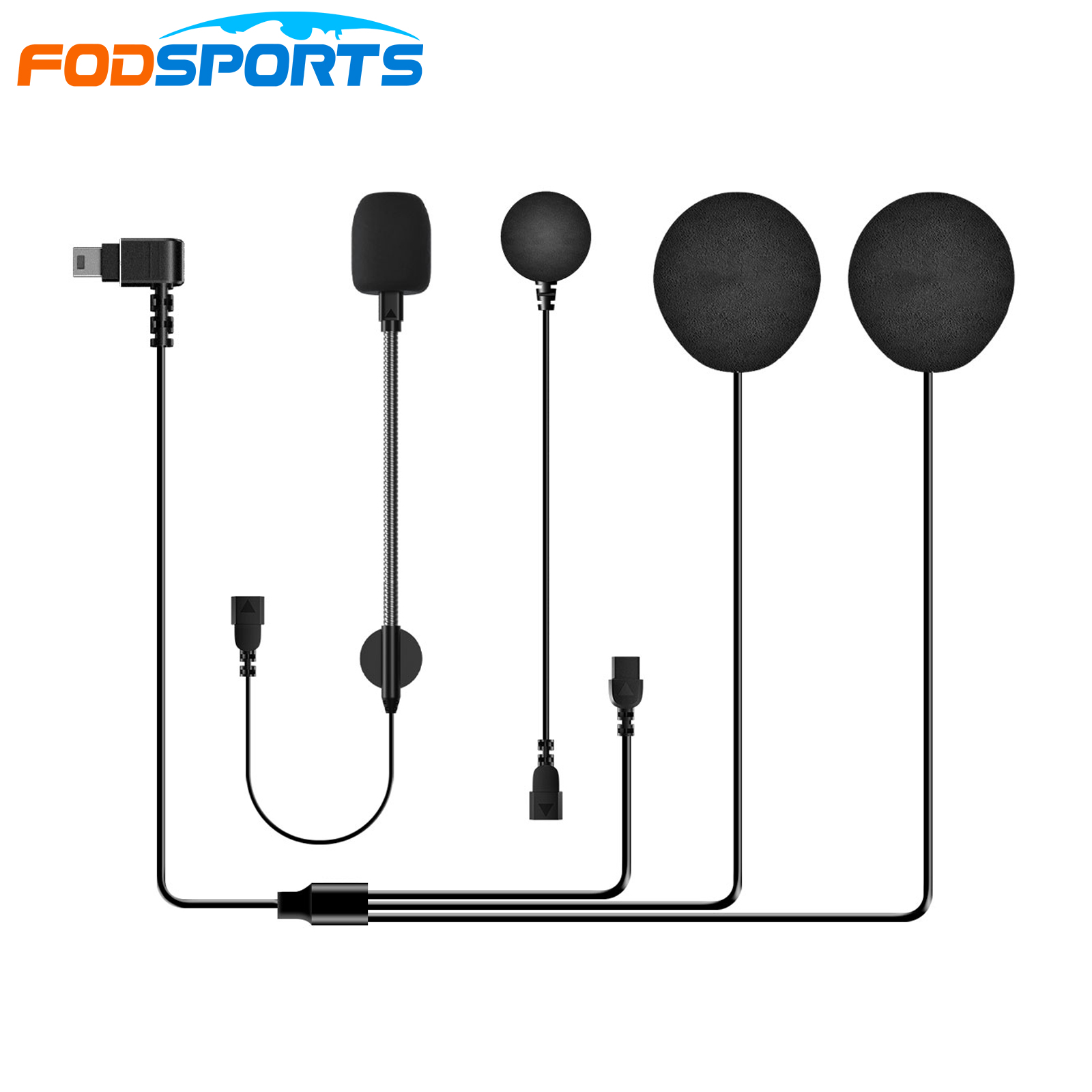 Full Face Motorcycle Helmet With Bluetooth - Fodsports FX30C Pro Parts Speakers 2pin