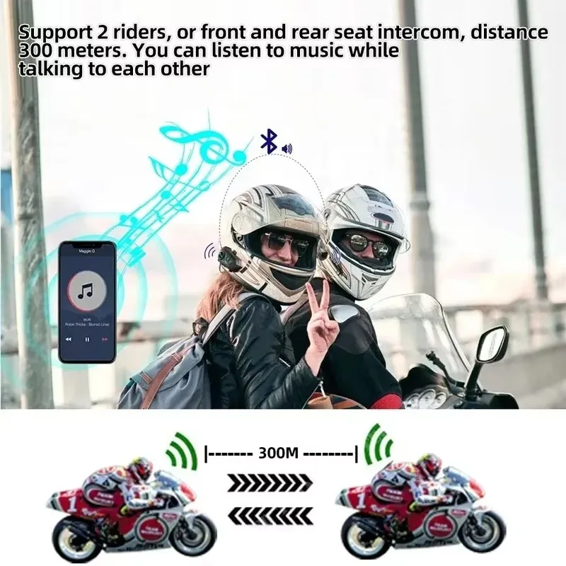 1/2x Motorcycle Intercom Helme - Universal Motorcycle Helmet Intercom Headset 评论和价格