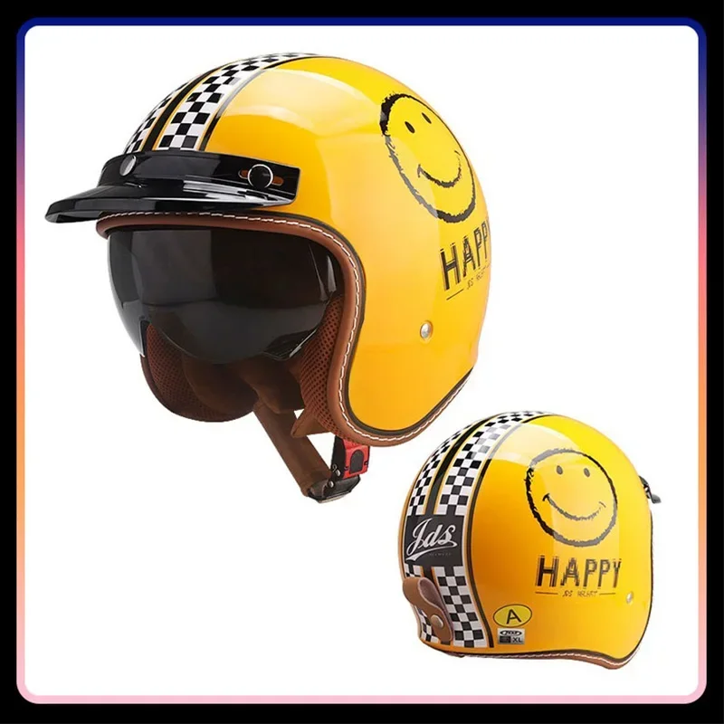 Men Women Open Face Motorcycle - Vintage Open Face Retro Helmet 评论和价格