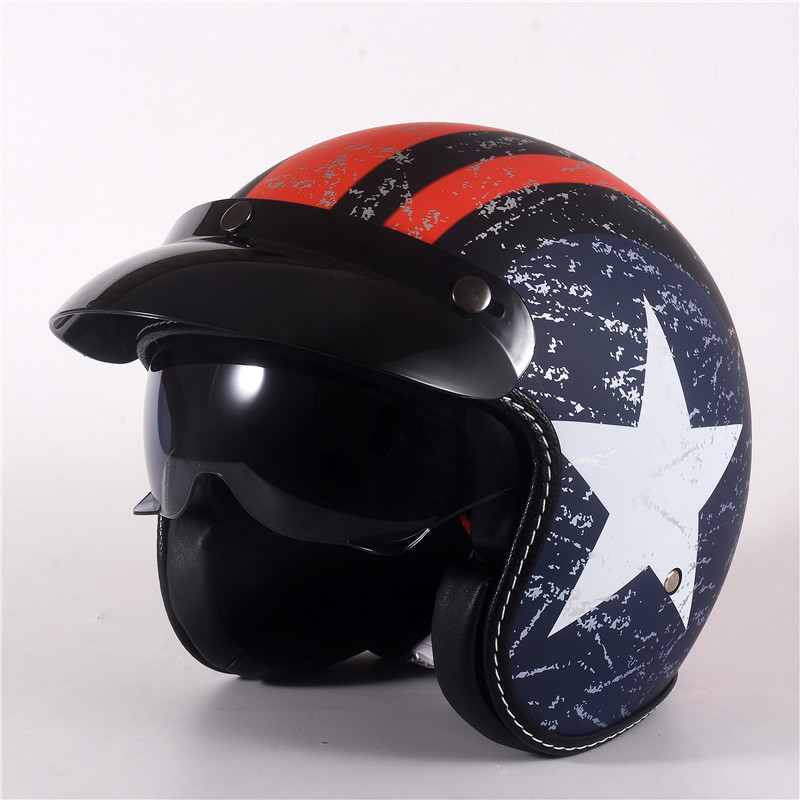 Half Face Vintage Motorcycle H - Vintage Open Face Retro Helmet 评论和价格