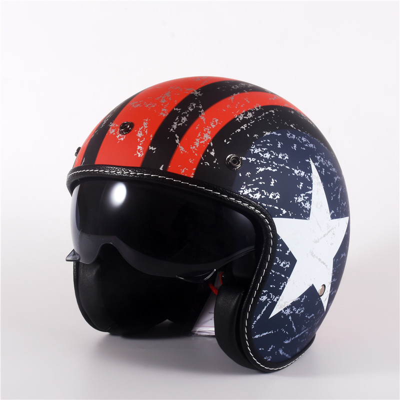 Half Face Vintage Motorcycle H - Vintage Open Face Retro Helmet 评论和价格