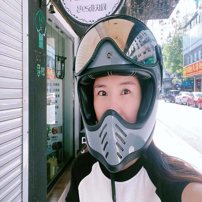 Fiberglass Free Shipping Open  - Vintage Open Face Retro Helmet 评论和价格