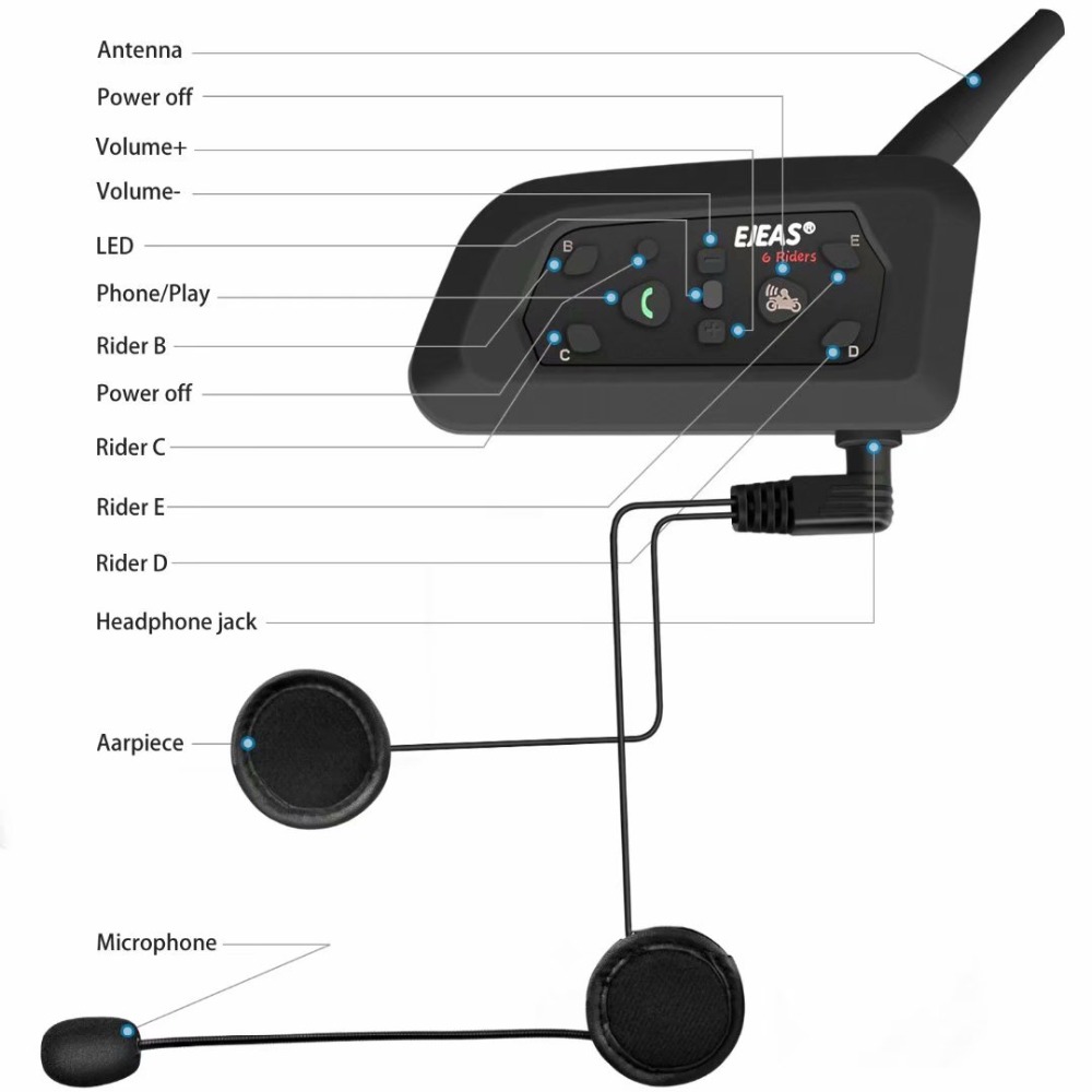 3.5MM Earphone Microphone Acce - Universal Motorcycle Helmet Intercom Headset 评论和价格