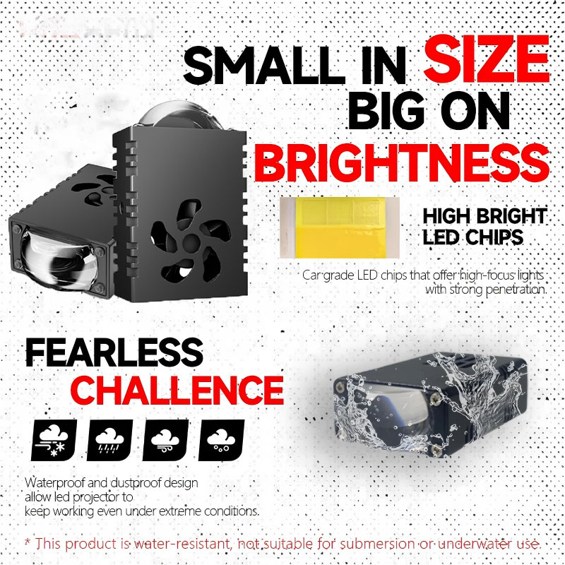 1PCS/2PCS Mini LED Driving Lig - Universal Motorcycle Led Headlight Projector 评论和价格