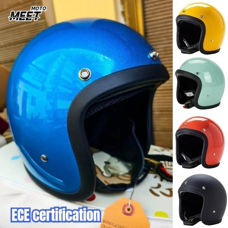 Japanese Korea Style Open Face - Vintage Open Face Retro Helmet 评论和价格