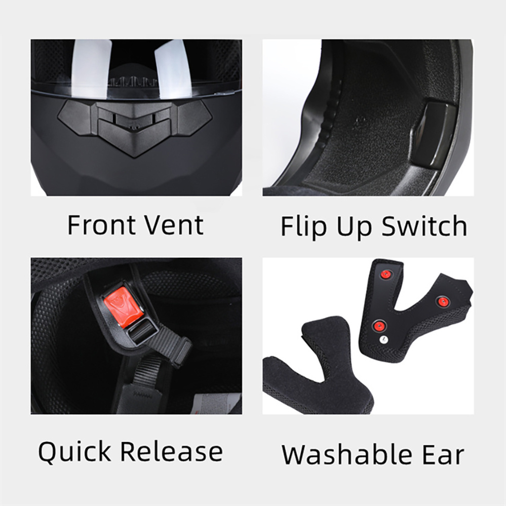Modular Double Lens Motorcycle - Modular Flip Up Motorcycle Helmet Dot Approved 评论和价格