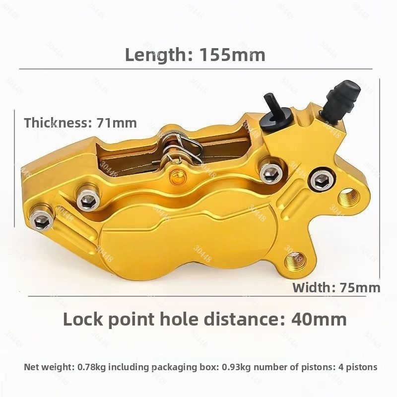 Motorcycle CNC Four-Piston Bra - Scooter Parts 评论和价格