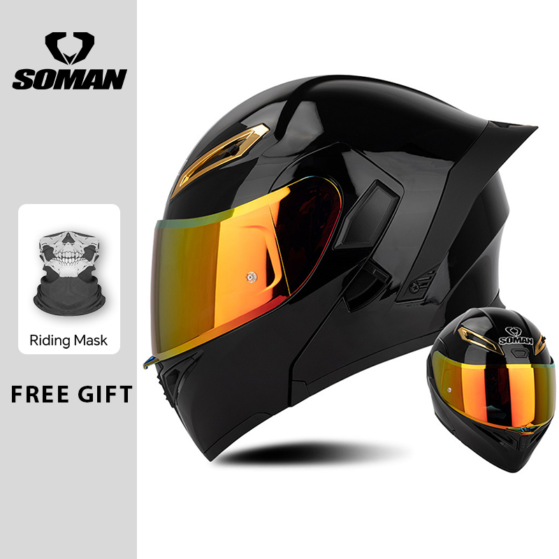 Unisex DOT Approved Dual Visor - Modular Flip Up Motorcycle Helmet Dot Approved 评论和价格
