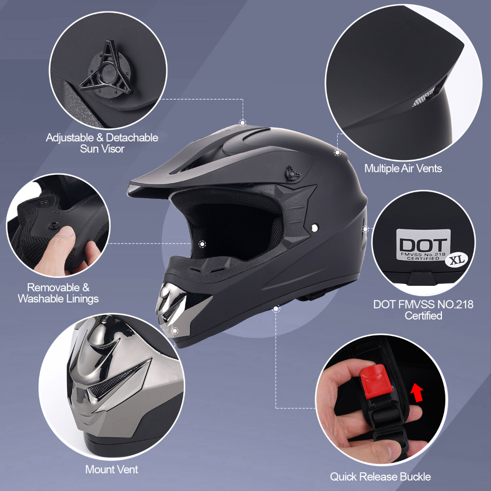 Off‑Road Motorcycle Helmet Fou - Off Road Motocross Helmet Goggles Set 评论和价格
