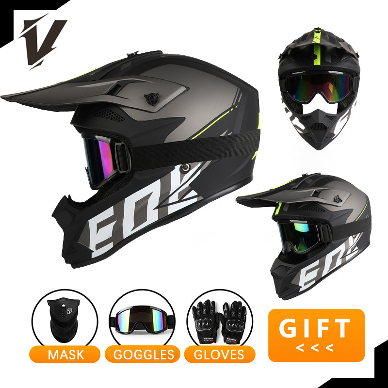 Off Road Motorcycle Helmet Set - Off Road Motocross Helmet Goggles Set 评论和价格