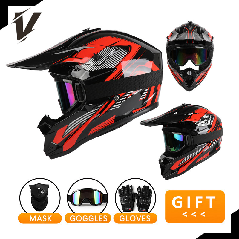 Off Road Motorcycle Helmet Set - Off Road Motocross Helmet Goggles Set 评论和价格