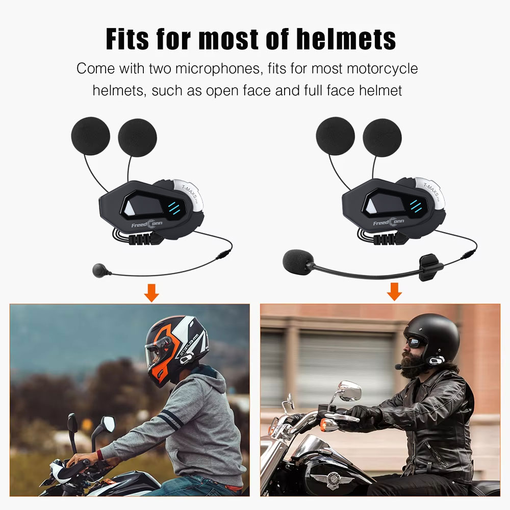 FreedConn T MAX S PRO Motorcyc - Universal Motorcycle Helmet Intercom Headset 评论和价格