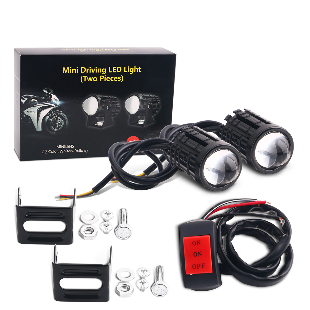 2PCS Universal Motorcycle LED  - Universal Motorcycle Led Headlight Projector 评论和价格