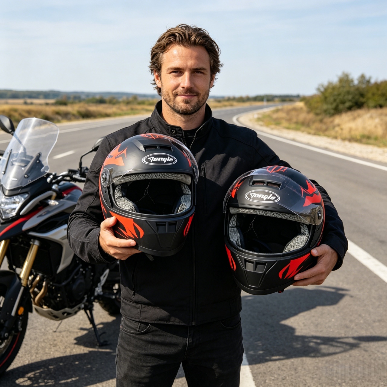 Men's Full Face Motorcycle Hel - Dual Visor Motorcycle Racing Helmet 评论和价格