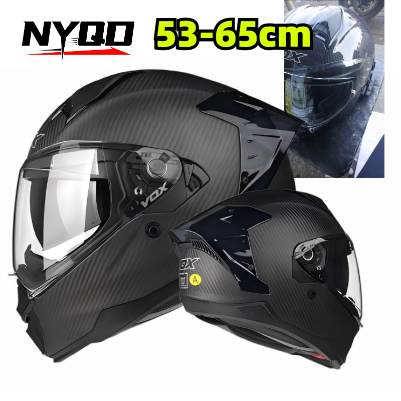 Carbon Fiber Full Face Motorcy - Dual Visor Motorcycle Racing Helmet 评论和价格