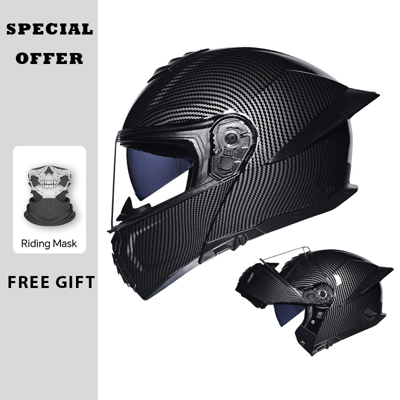 Motorcycle Flip Up Helmet Doub - Dual Visor Motorcycle Racing Helmet 评论和价格