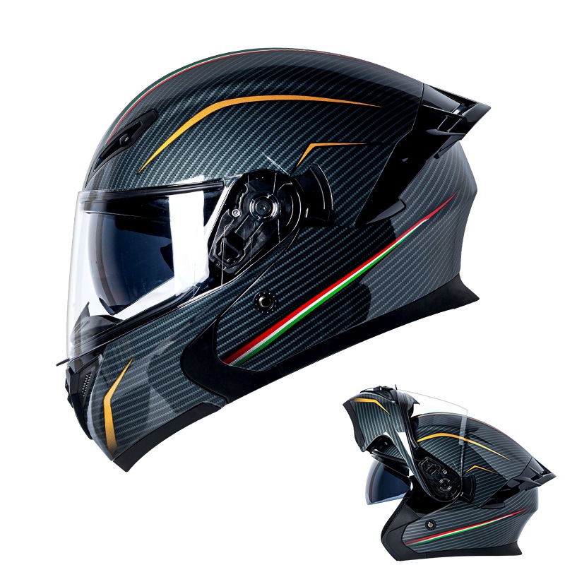Certified Modular Flip Up Moto - Dual Visor Motorcycle Racing Helmet 评论和价格
