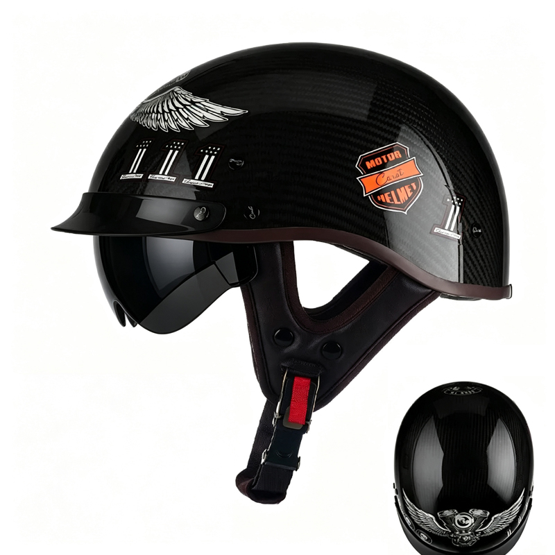 Carbon Fiber Motorcycle Half H - Carbon Fiber Lightweight Motorcycle Helmet 评论和价格